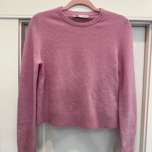 Zara Dusty Pink Crewneck Sweater